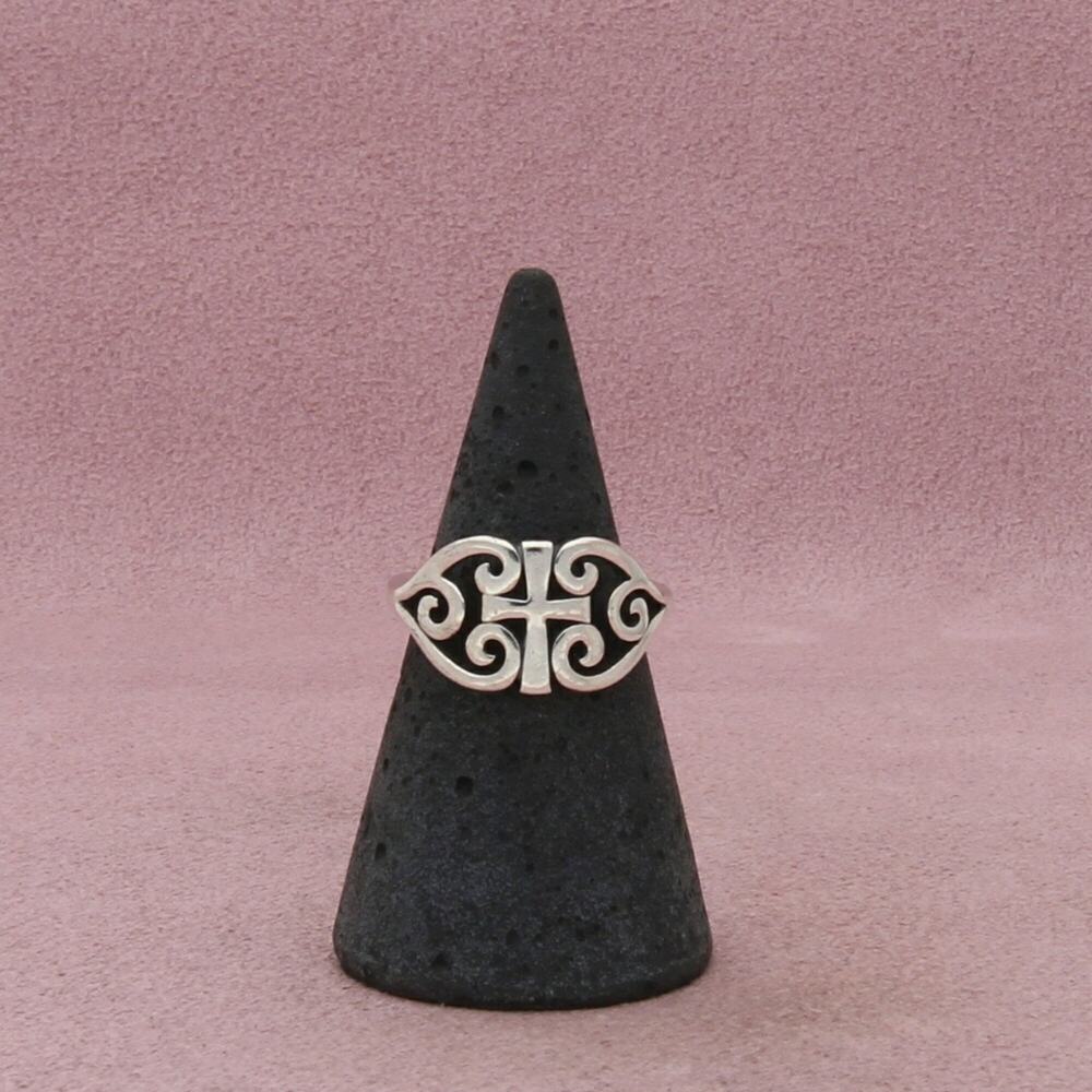 james avery sterling silver scroll cross ring size 6